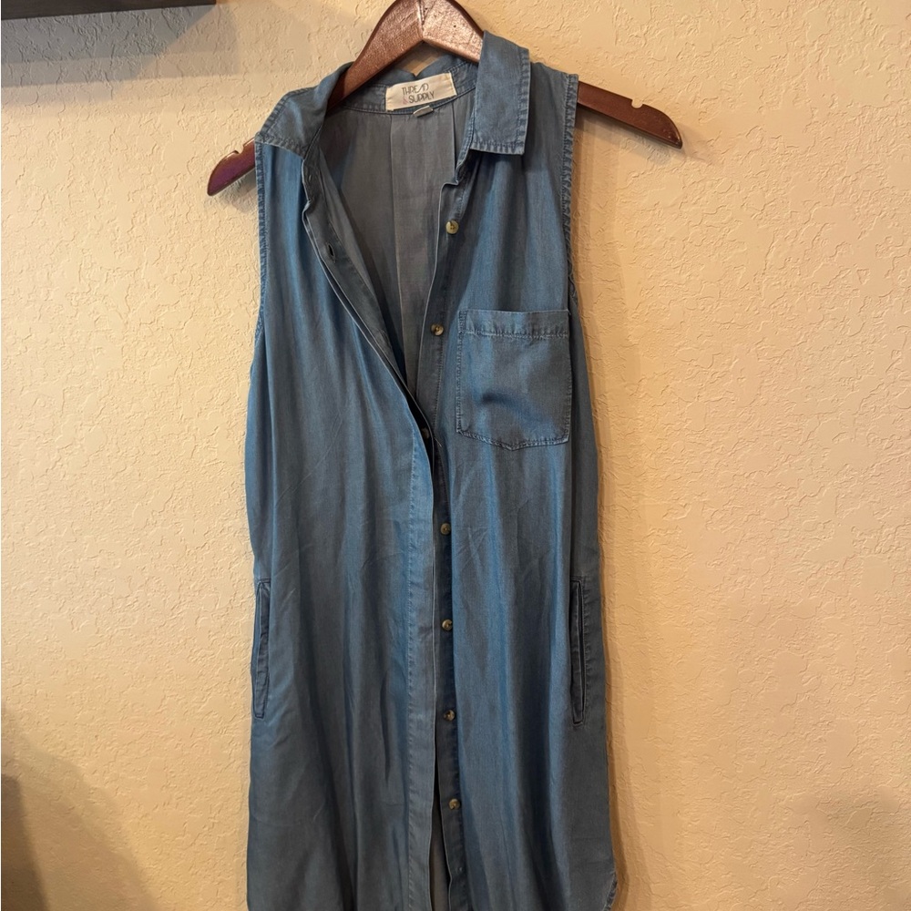 Thread & Supply Light Blue Denim Top